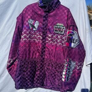 Wulfsport Raider Jacket Purple Graphic Moto Style – Men’s Large